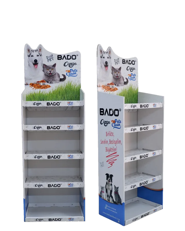 5 Raflı Karton Stand Kedi Köpek Maması – Karton Art